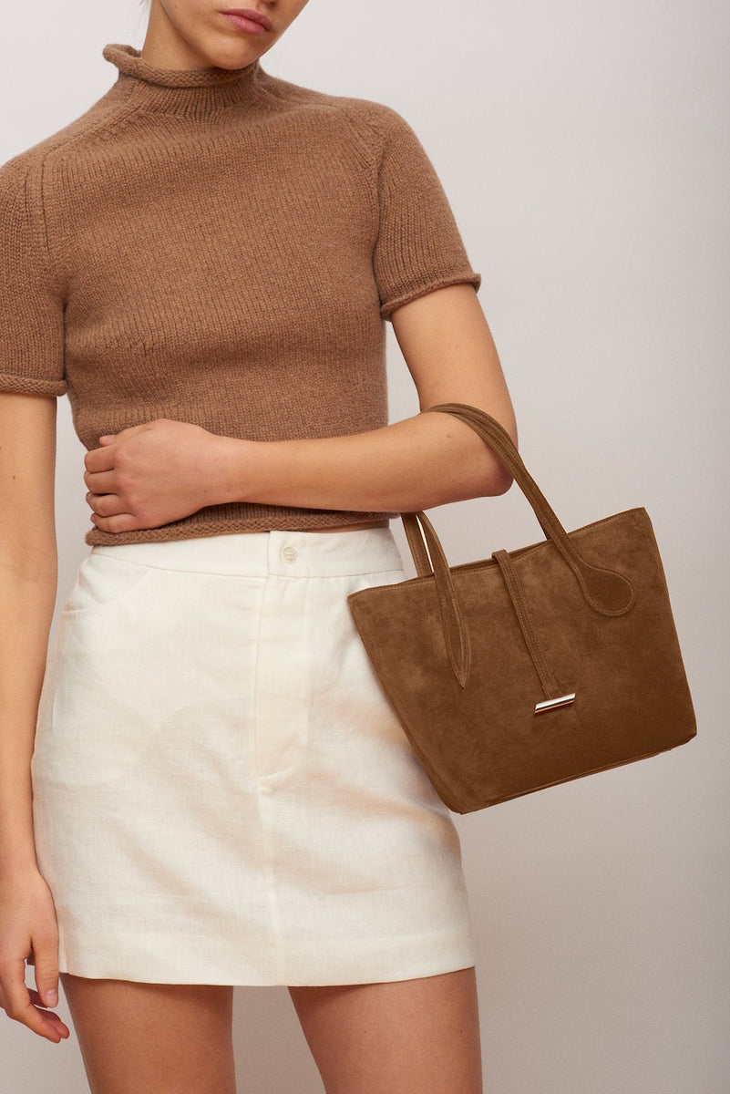 Sprout Tote Mini Chestnut Suede - Little Liffner