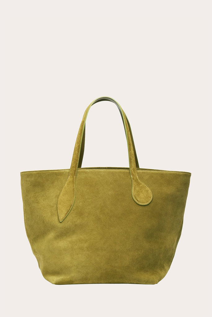 Chic Olive Green Purse - Suede Leather Purse - Top Handle Purse